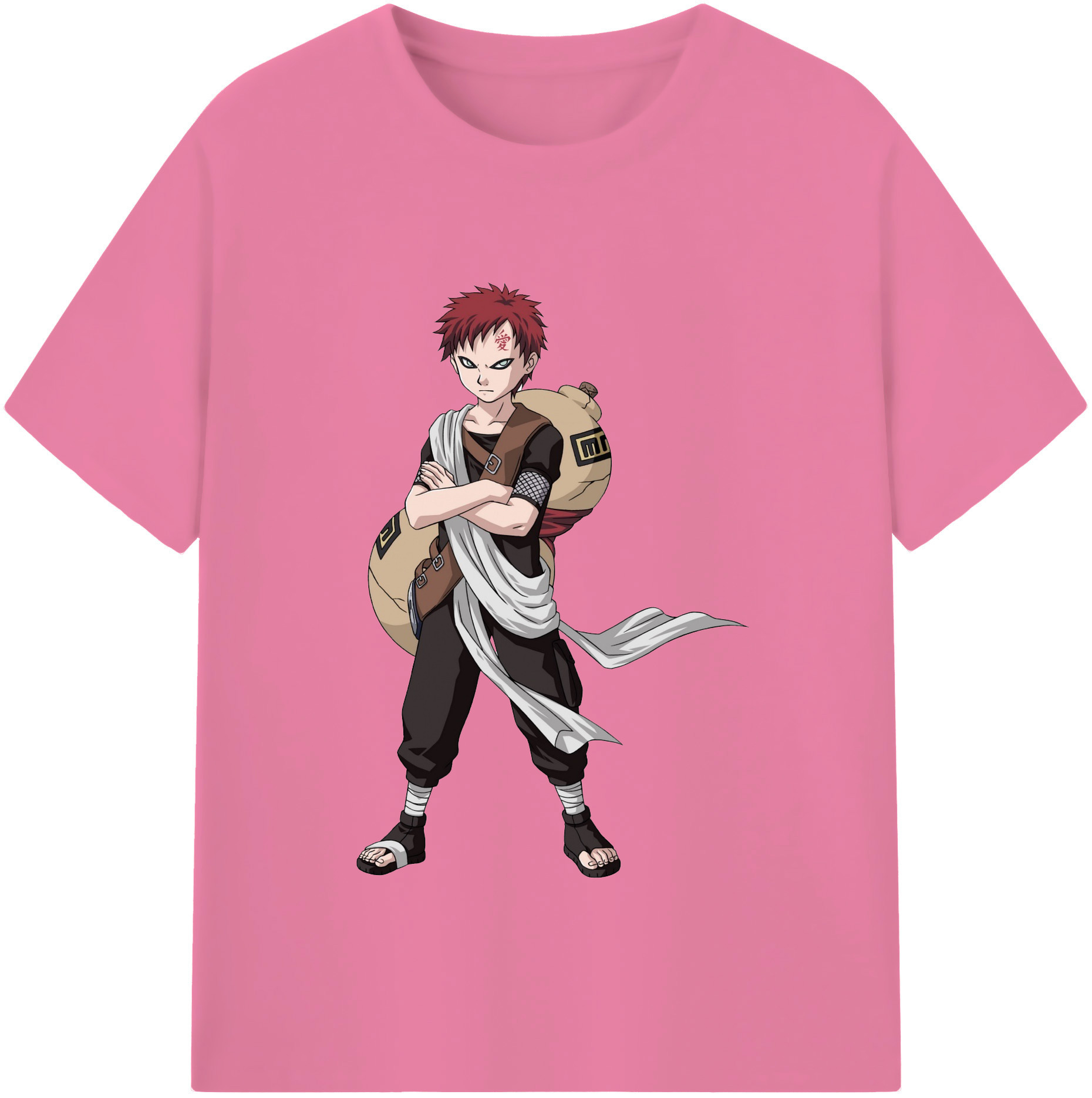 （画像用） NARUTO -ナルト- ガアラ Gaara 綿100％半袖Tシャツ（フロントプリント）